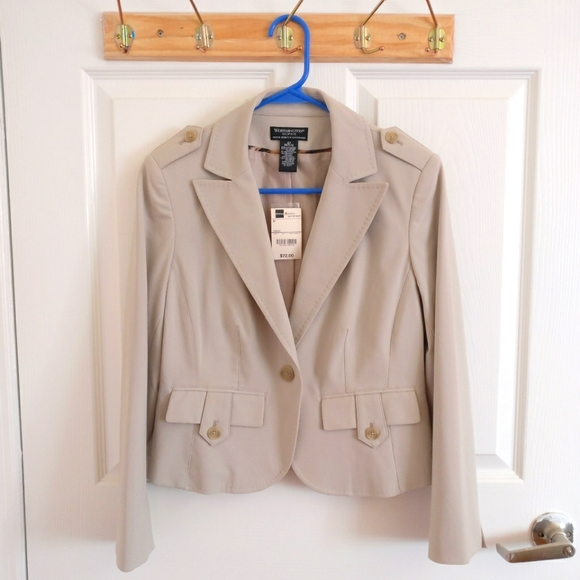 Stitch-Lined Single Breast Blazer Jacket 6P - Picture 1 of 8